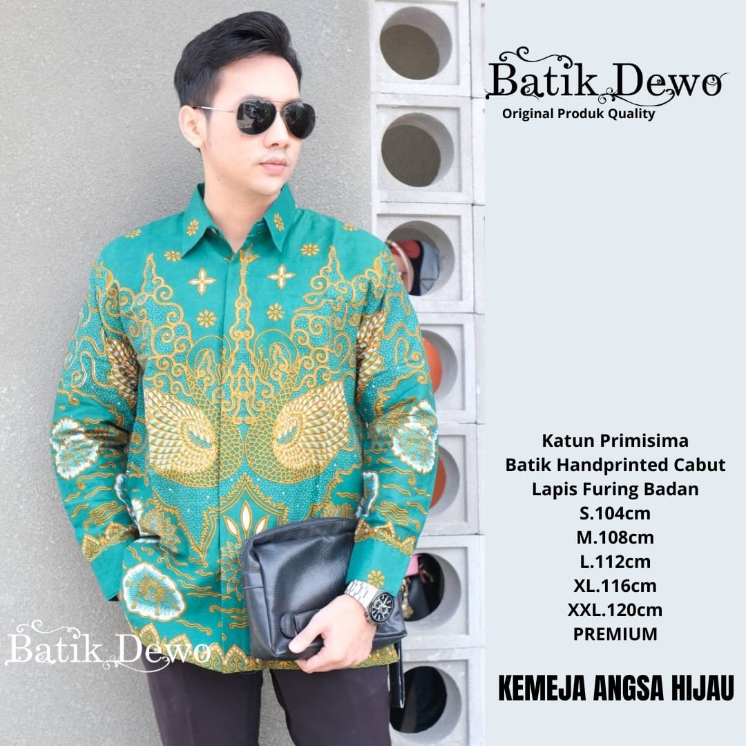 cover-ANGSA HIJAU Kemeja Batik Pria Solo Lengan PANJANG Lapis Furing BY DEWO-1