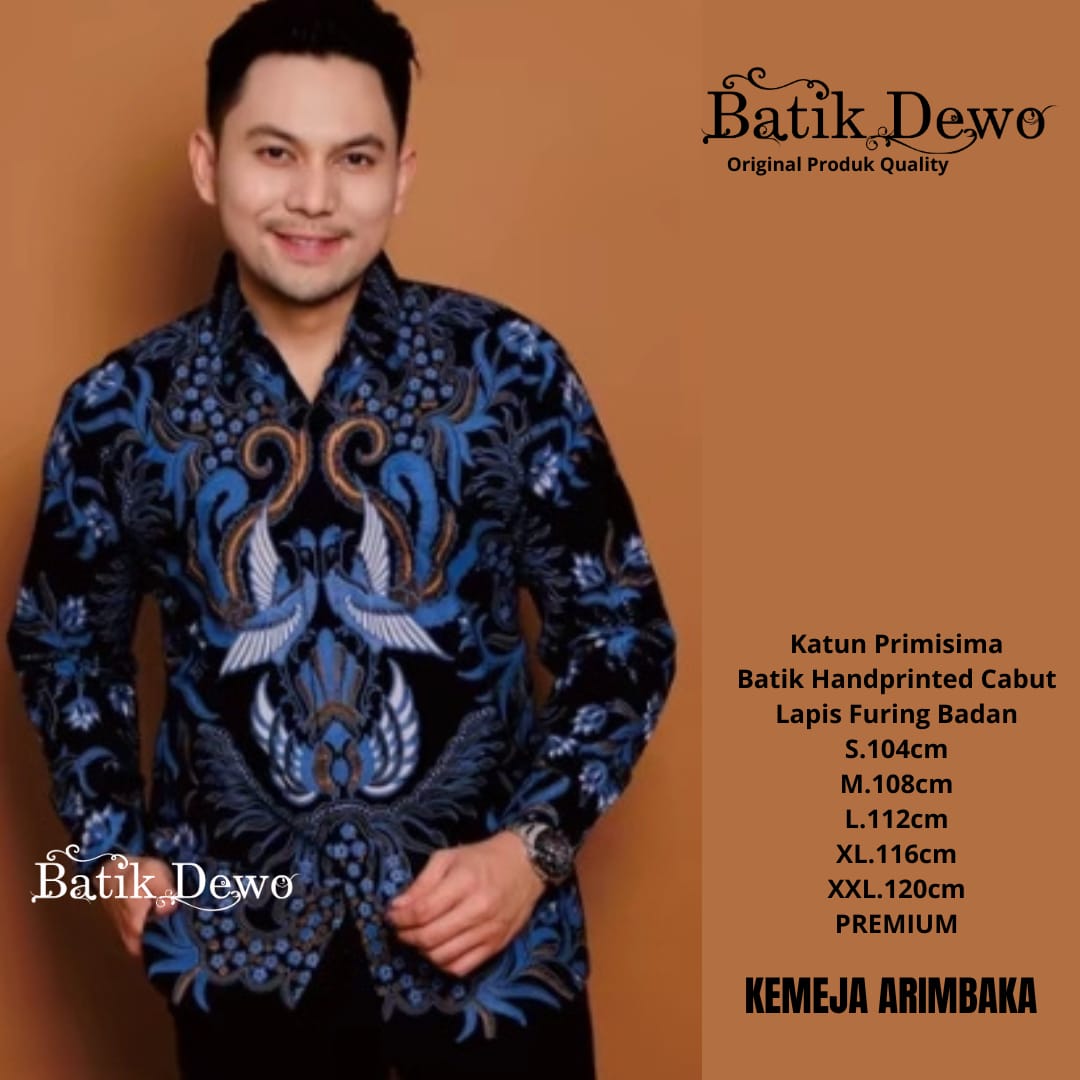 cover-ARIMBAKA BIRU Kemeja Batik Pria Solo Lengan PANJANG Lapis Furing BY DEWO-1