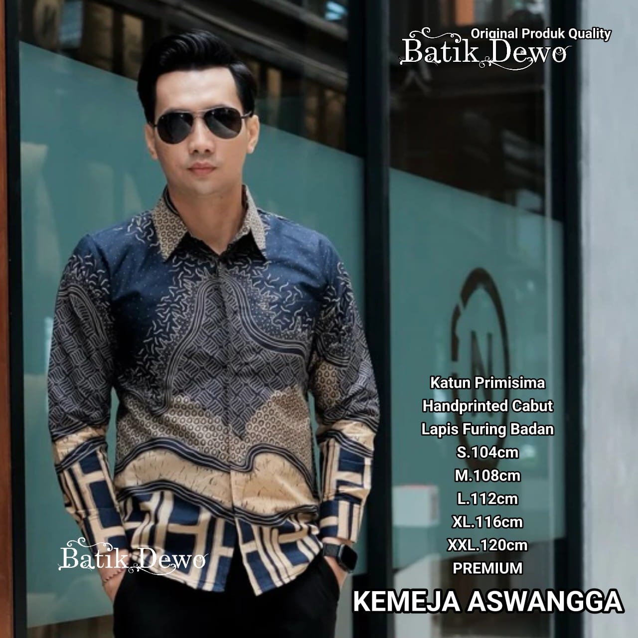 cover-ASWANGGA Kemeja Batik Pria Solo Lengan PANJANG Lapis Furing BY DEWO-1