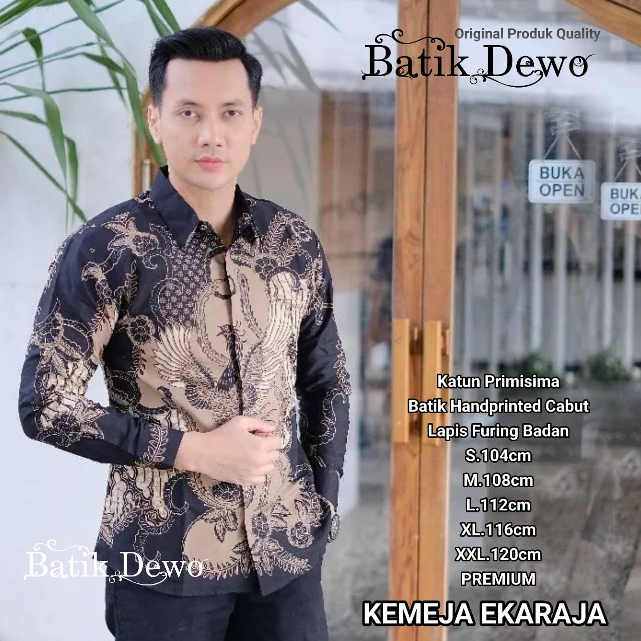 cover-EKARAJA Kemeja Batik Pria Solo Lengan PANJANG Lapis Furing BY DEWO-1