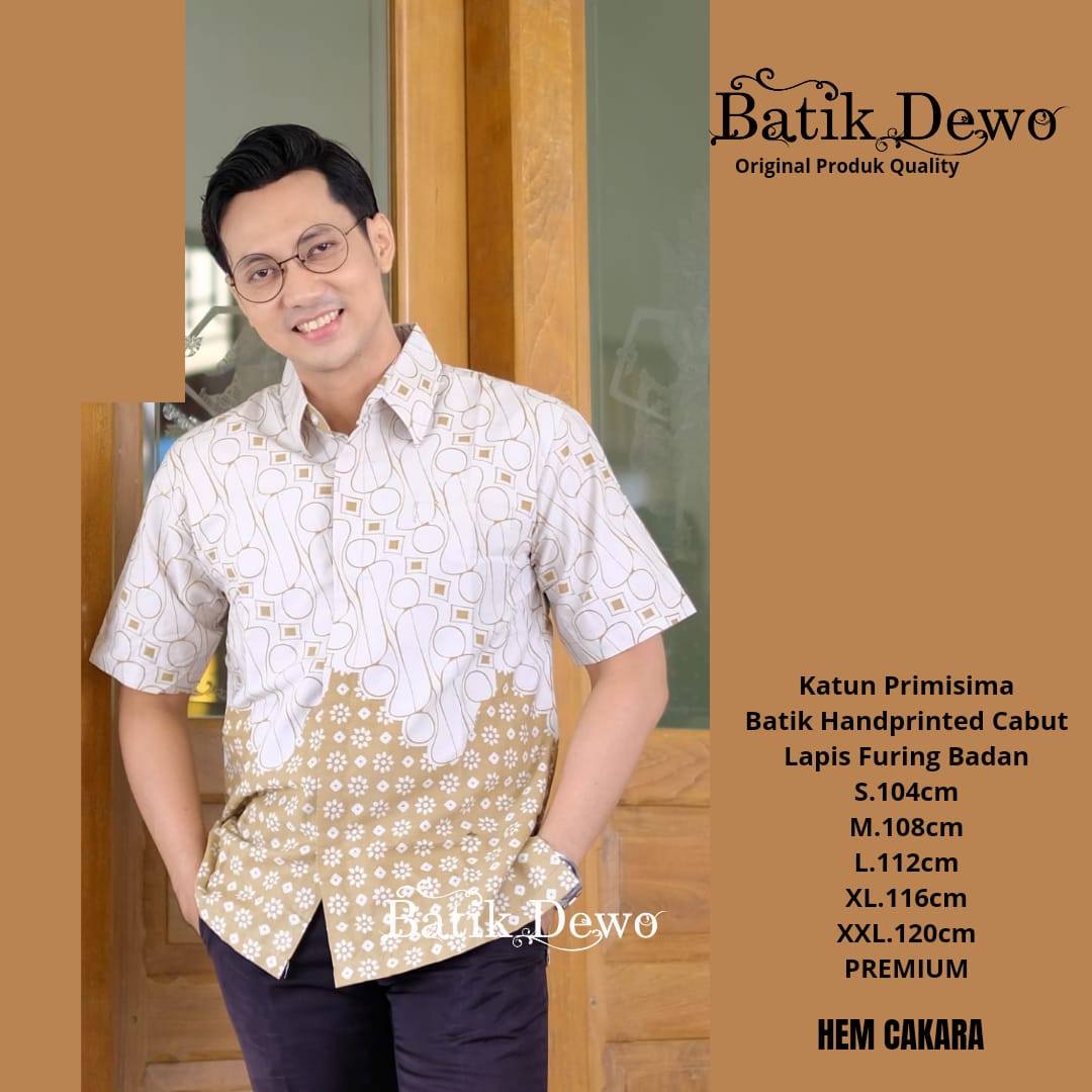 cover-CAKARA  Kemeja Batik Pria Solo Lengan PENDEK Lapis Furing BY DEWO-1