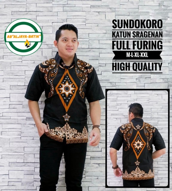 cover-SUNDOKORO Kemeja Batik Pria Solo Lengan Pendek Lapis Furing BY ALJAYA-1