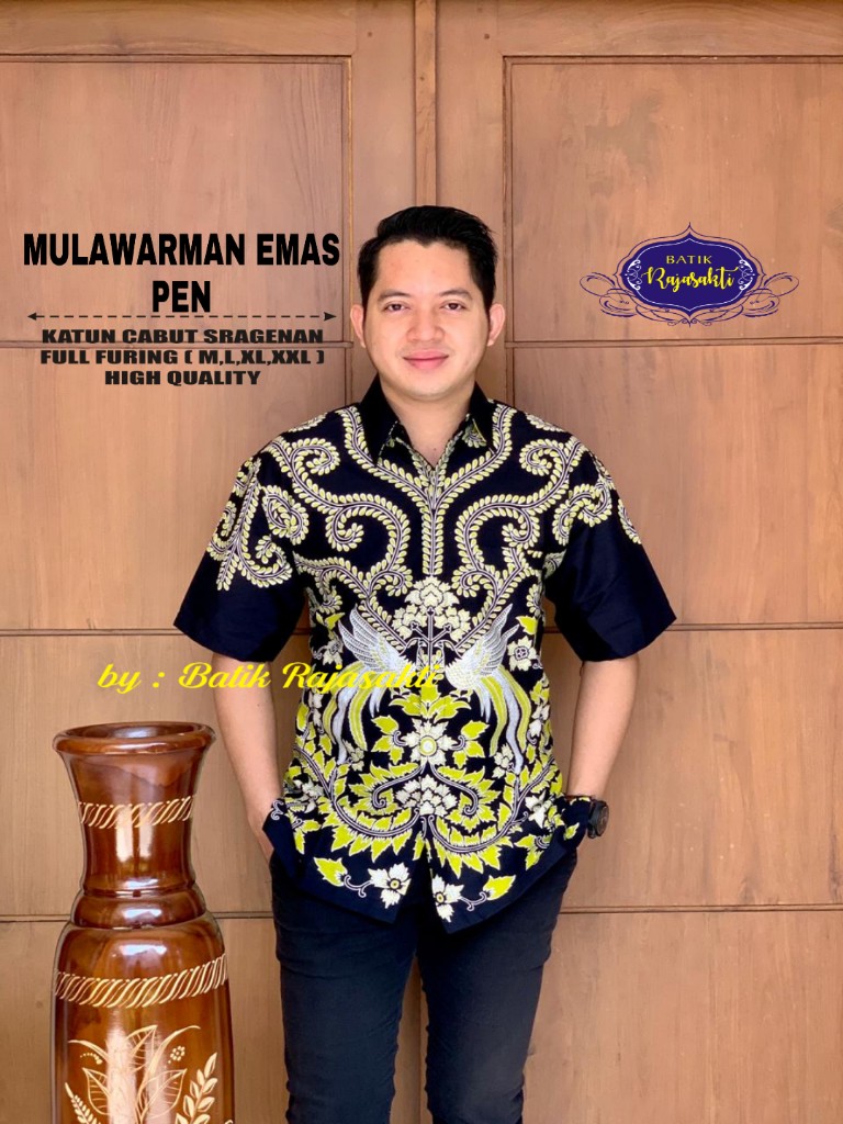 cover-MULAWARMAN EMAS PEN Kemeja Batik Pria Solo Lengan Pendek Lapis Furing BY RAJASAKTI-1