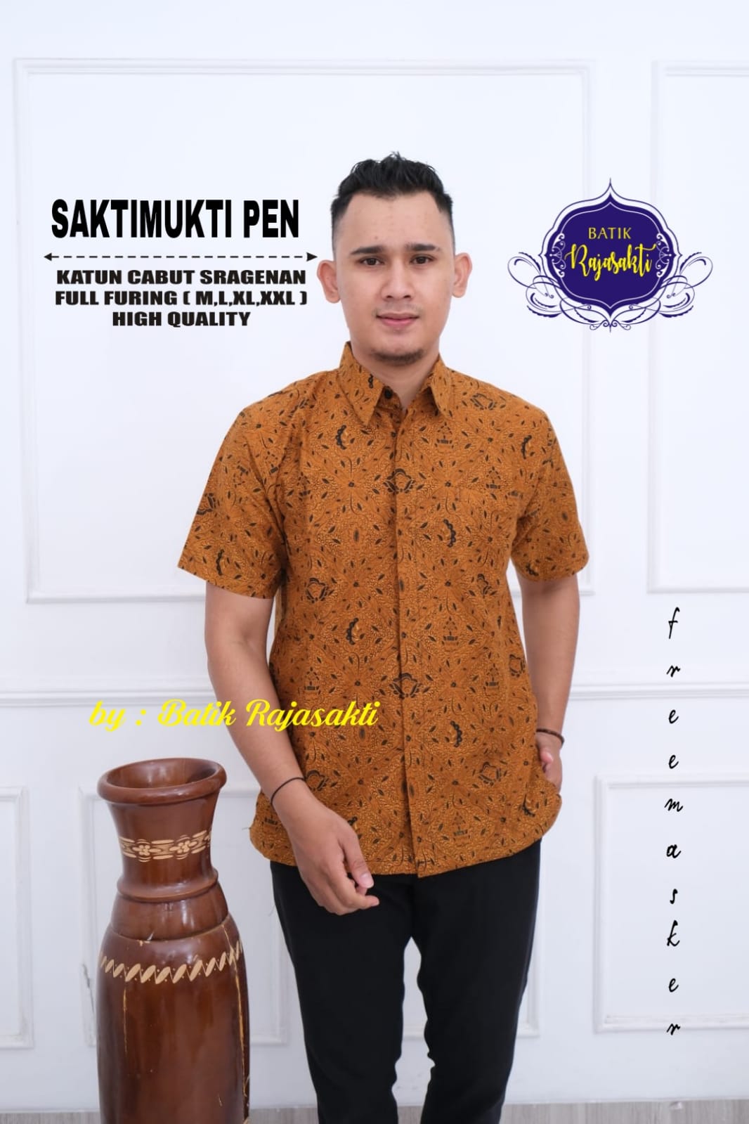 cover-SAKTIMUKTI PEN Kemeja Batik Pria Solo Lengan Pendek Lapis Furing BY RAJASAKTI-1