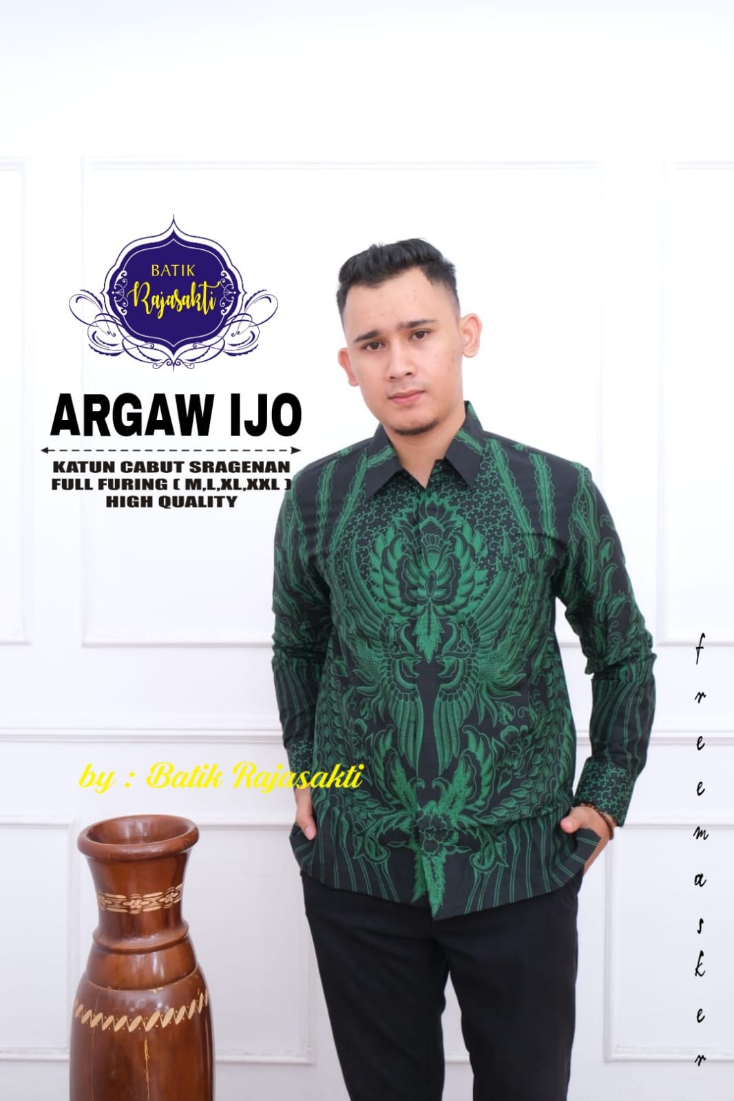 cover-ARGAW IJO Kemeja Batik Pria Solo Lengan Panjang Lapis Furing BY RAJASAKTI-1