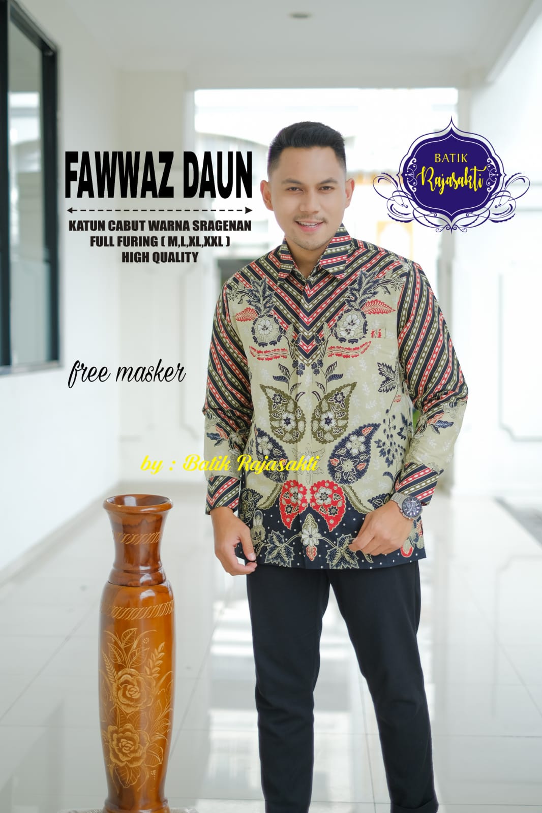 cover-FAWWAZ DAUN Kemeja Batik Pria Solo Lengan Panjang Lapis Furing BY RAJASAKTI-1