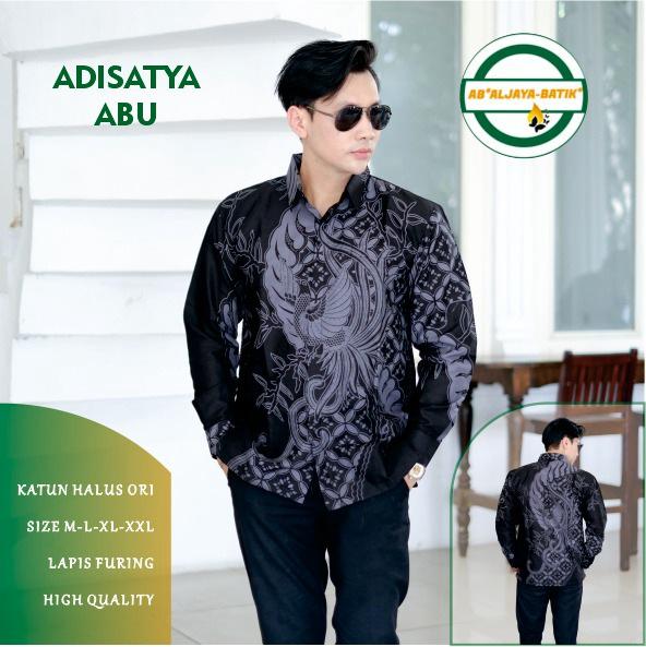 cover-ADISATYA ABU Kemeja Batik Pria Solo Lengan Panjang Lapis Furing By Aljaya-1