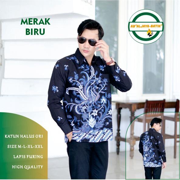 cover-MERAK BIRU Kemeja Batik Pria Solo Lengan Panjang Lapis Furing By Aljaya-1
