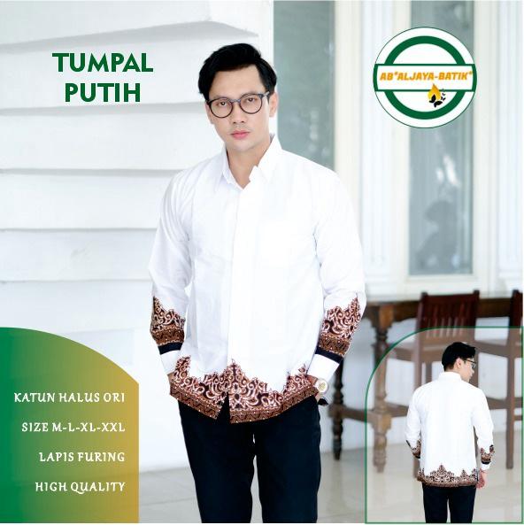 cover-TUMPAL PUTIH Kemeja Batik Pria Solo Lengan Panjang Lapis Furing By Aljaya-1