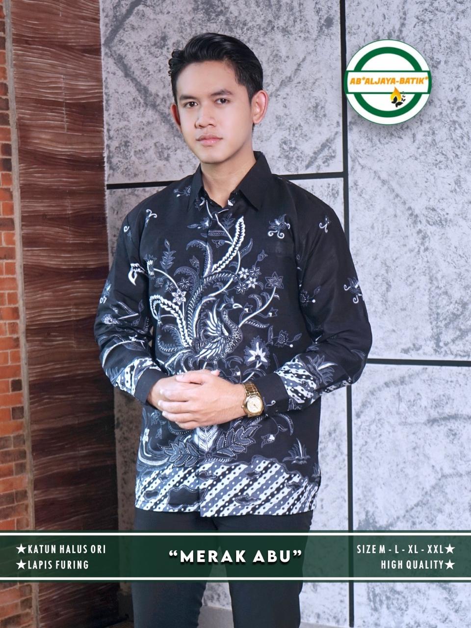 cover-MERAK ABU Kemeja Batik Pria Solo Lengan Panjang Lapis Furing By Aljaya-1
