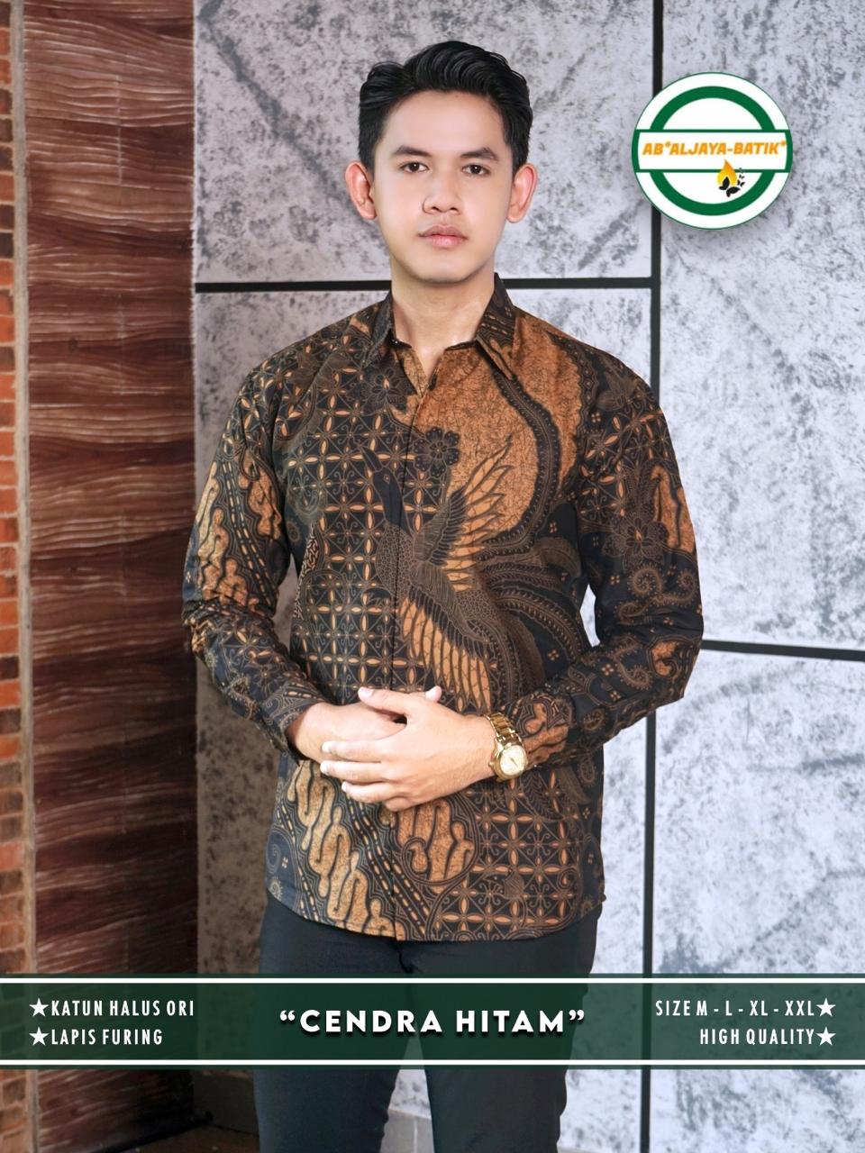 cover-CENDRA HITAM Kemeja Batik Pria Solo Lengan Panjang Lapis Furing By Aljaya-1