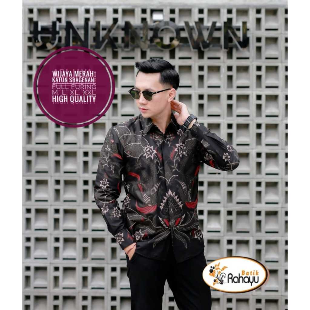 img-WIJAYA MERAH Kemeja Batik Pria Solo Lengan Panjang Lapis Furing By Rahayu-2